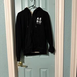 Aeropostale mens Black Zip-Up Hoodie. Medium